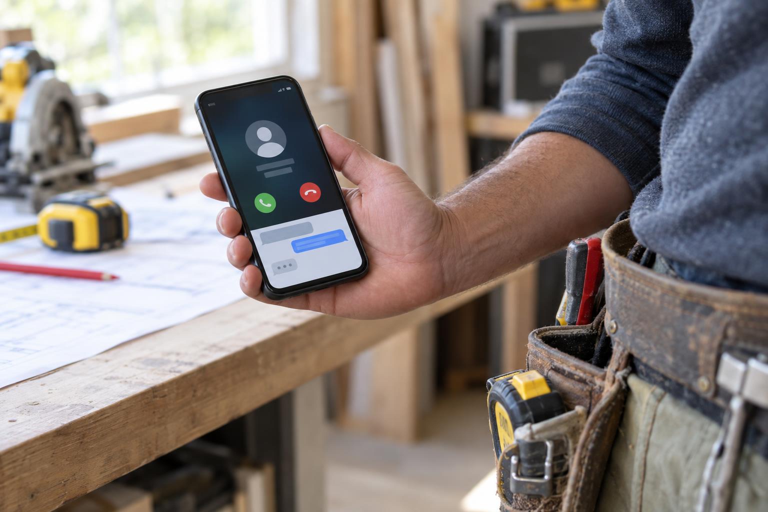 Missed-call text-back workflow for contractors